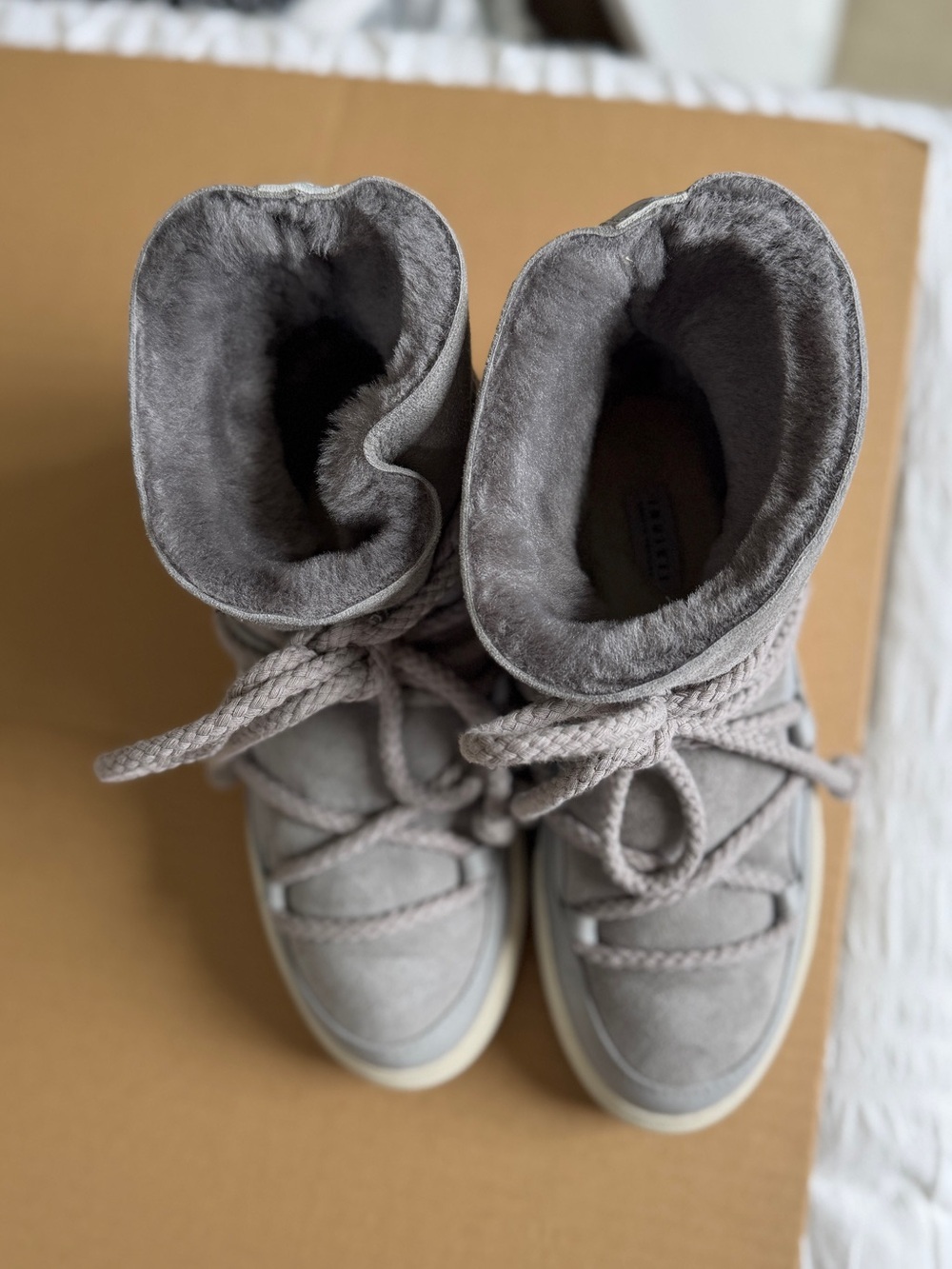 INUIKII Gray Suede Fur Lined Winter Women’s Snow Boots EU 39 - Picture 6 of 9